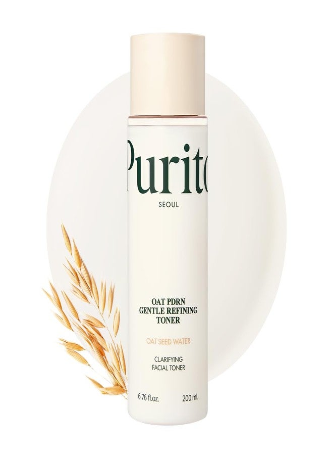 PURITO Oat PDRN Gentle Refining Toner 200 mL 6.76 fl.oz, Korean Oat Exfoliating Toner 99% Pure Oat PDRN, Hydrating & Clarifying Formula for Acne-Prone Skin, Vegan, Non-Comedogenic, Gentle Daily Use
